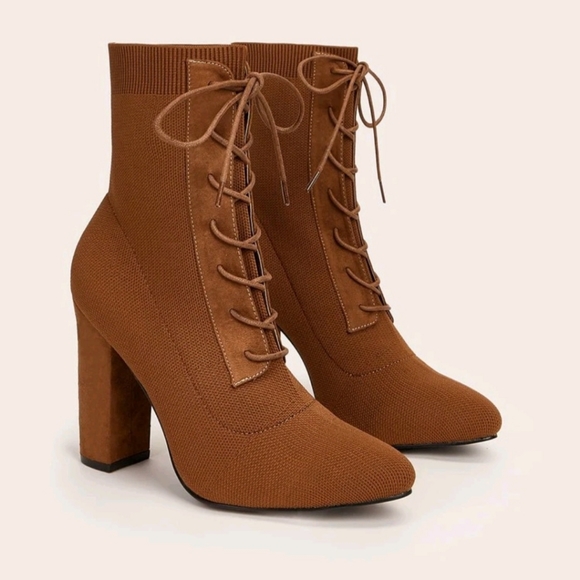 Knit Chunky Heel Sock Bootie - Picture 3 of 6